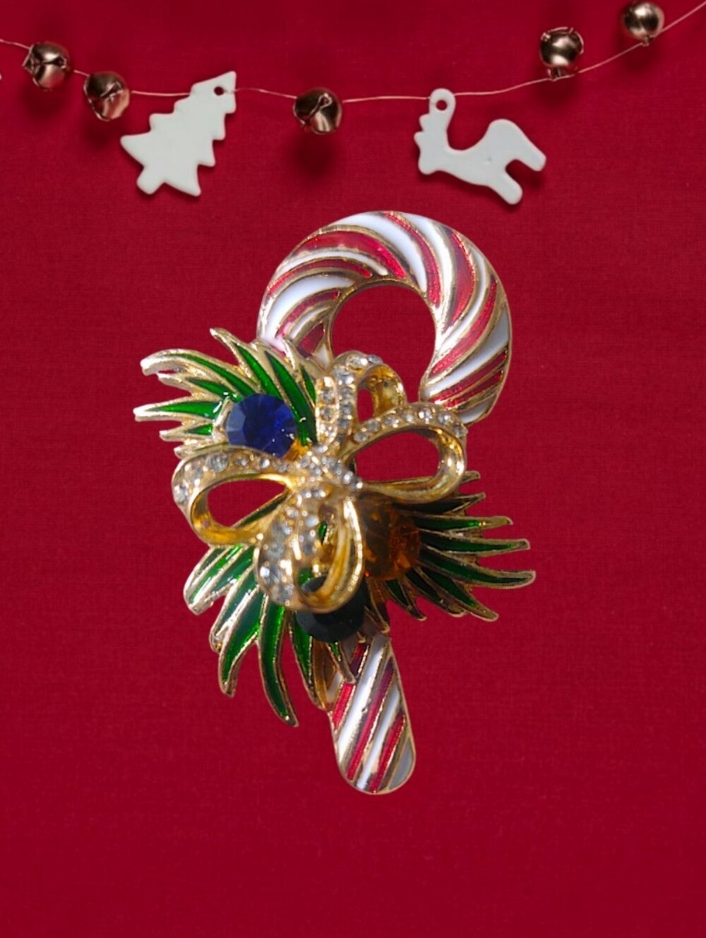 Holiday Candy Cane Brooch